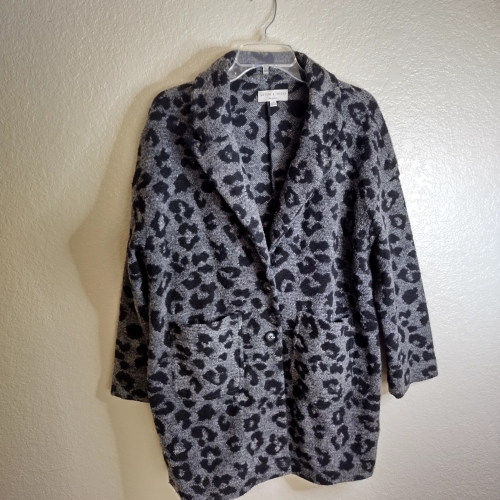 Madewell Texture & Thread Blazer Coat in Jungle Cat sz S - Picture 3 of 9